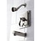 Kingston Brass Tub and Shower Faucet, 3, Wall Mount, Brushed Nickel KB86580DFL - alternate 4